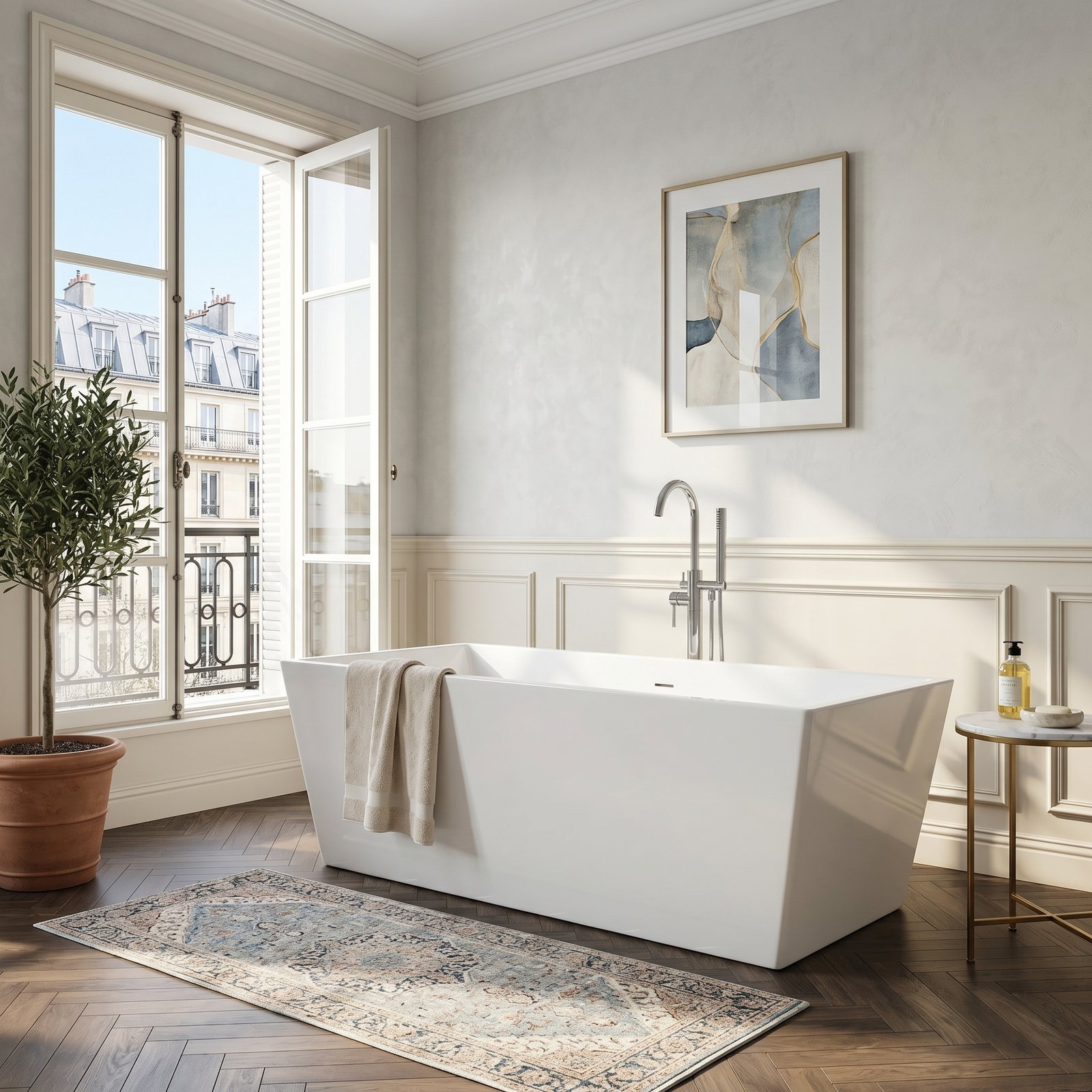 freestanding acrylic bathtub by Salvere Vietnam factory