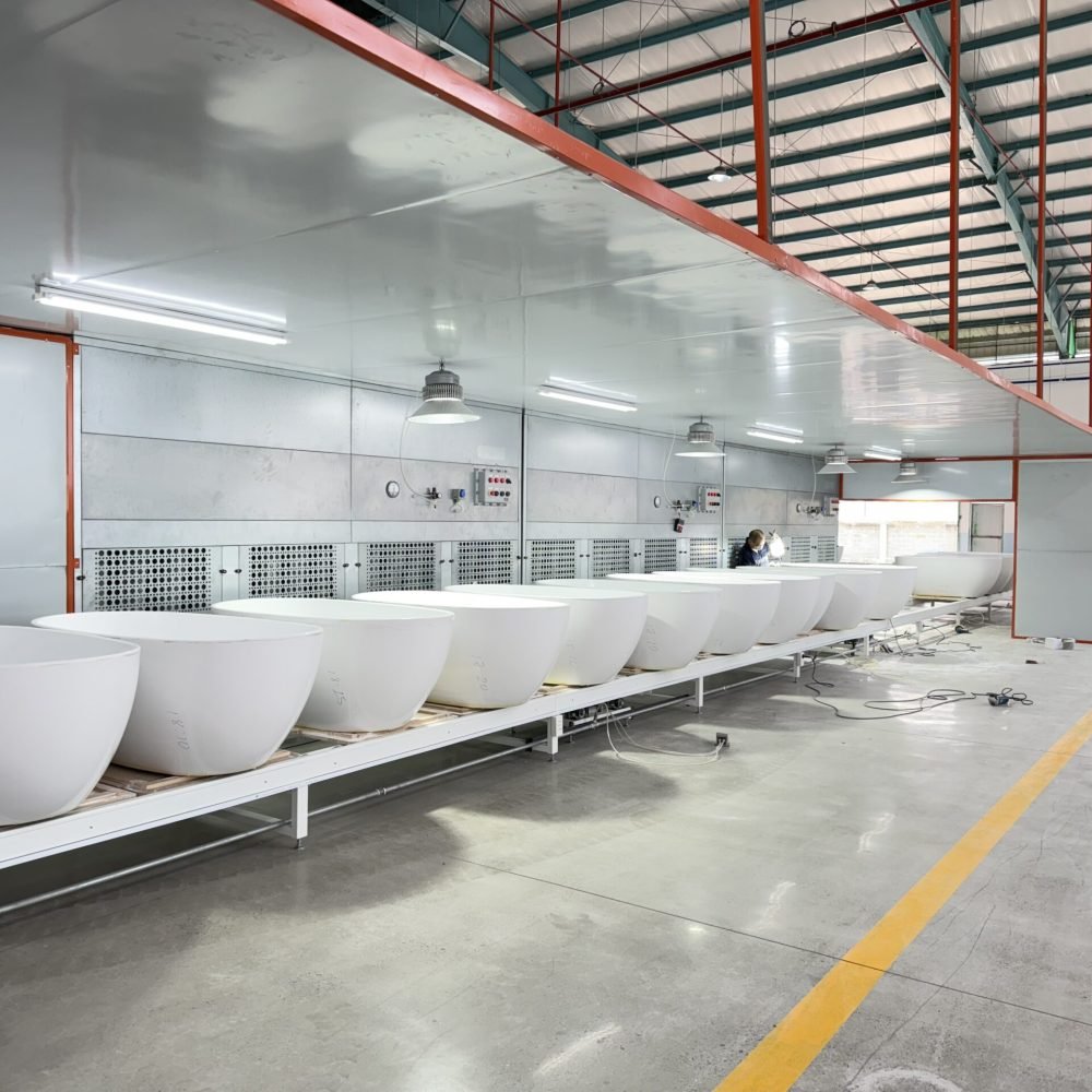 acrylic bathtub production line in Salvere Vietnam factory